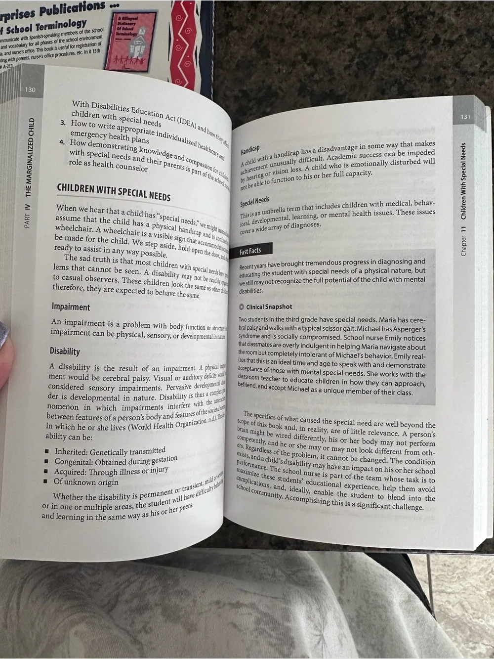 x2 books for school nurses: Fast Facts + Spanish for the School Nurse's Office